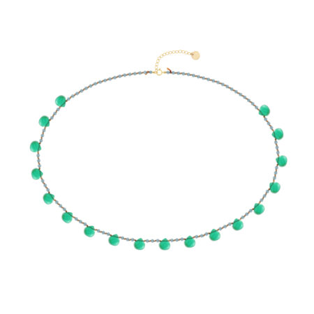 Collana corta GEORGETTE En Soie Verde