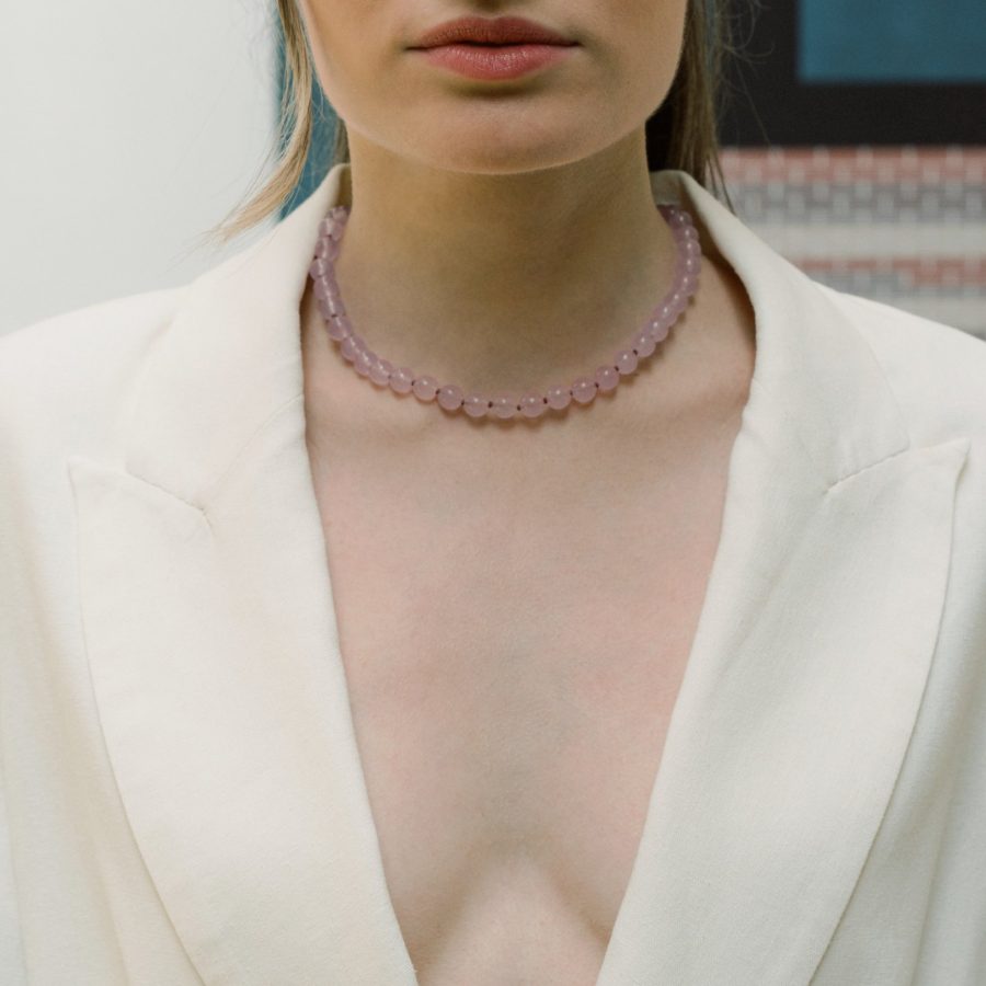 Collana corta ALLEGRA con Giada lavanda - immagine 2