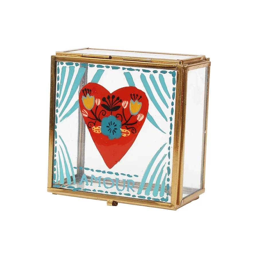 Scatola in vetro dipinta a mano AMOUR - Small - immagine 3